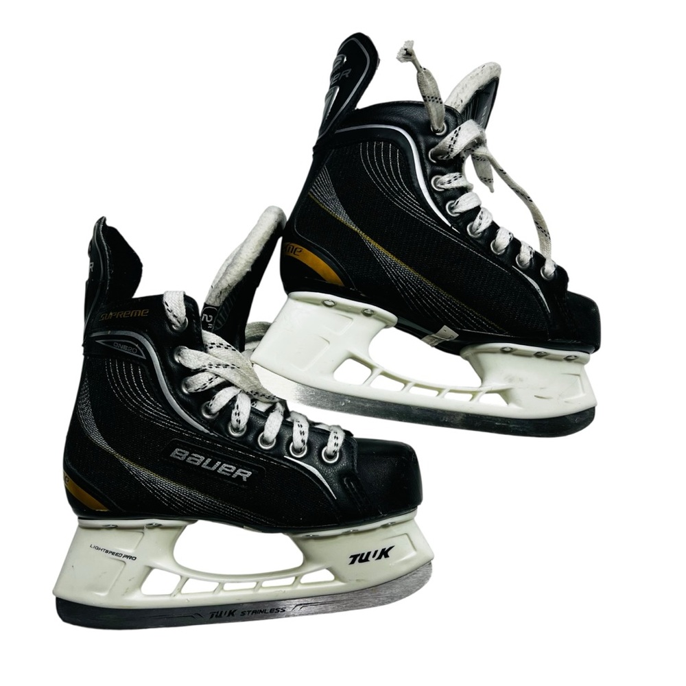 Bauer Supreme Black and‎ White Hockey Skates kids size 2